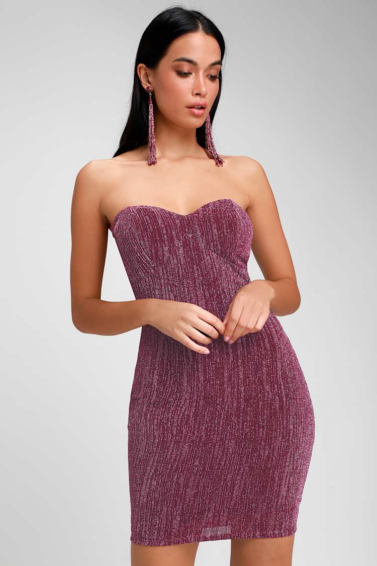 plum purple bodycon dress Plum Slinky Strappy Bodycon Dress