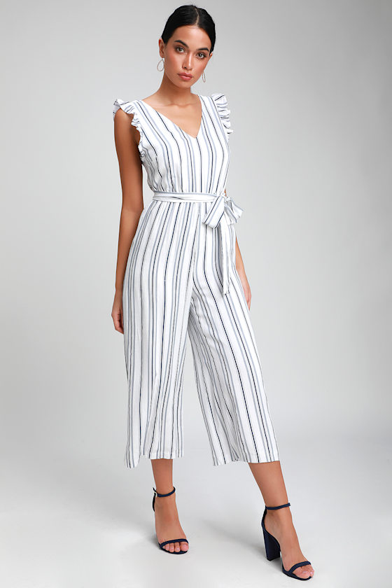 Cute Striped Jumpsuit Blue and White Jumpsuit Cute Jumpsuit Lulus