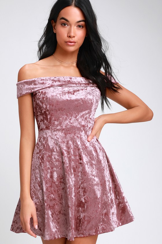 off the shoulder skater dress