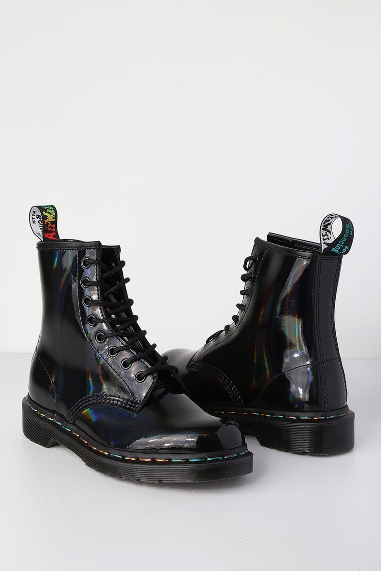 rainbow iridescent dr martens