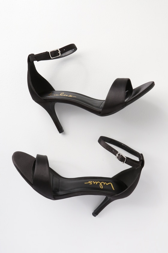 Black Satin Heels - Single Sole Heels 