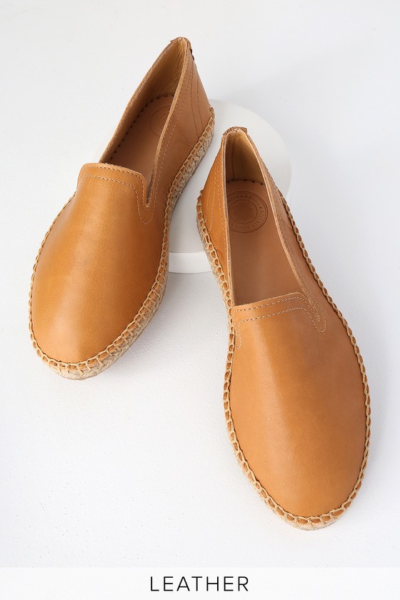 leather slip on espadrilles