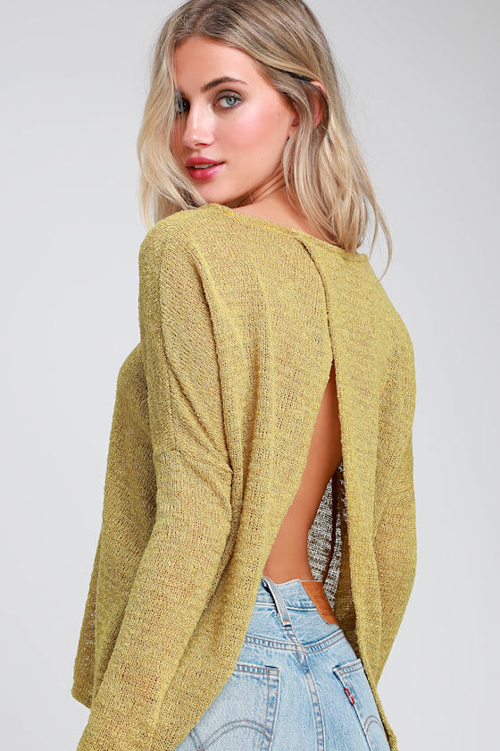 Cute Mustard Yellow Sweater Top 