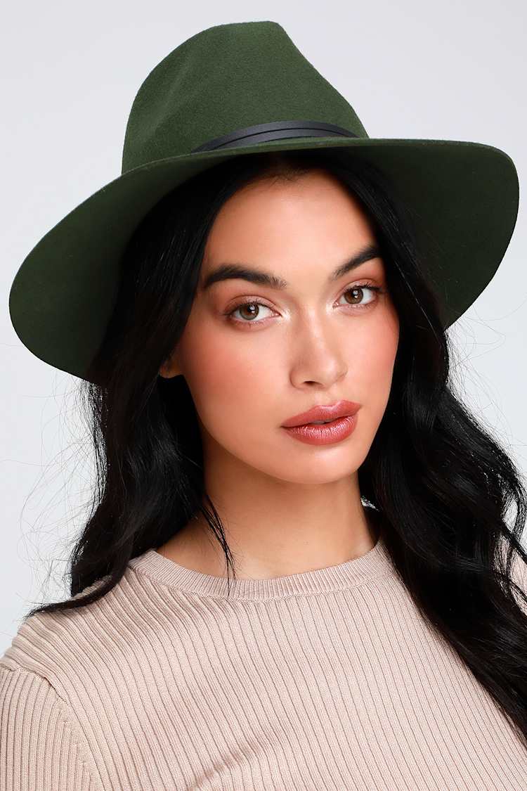 Chic Olive Green Hat - Fedora Hat - Felted Wool Hat - Lulus