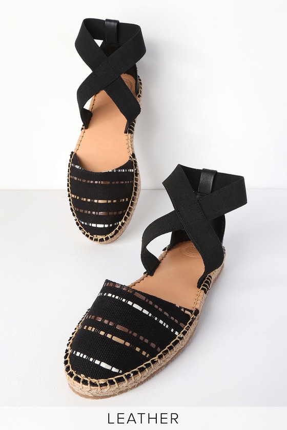 Morkas Carmen - Black Canvas Espadrilles - Espadrille Flats - Lulus