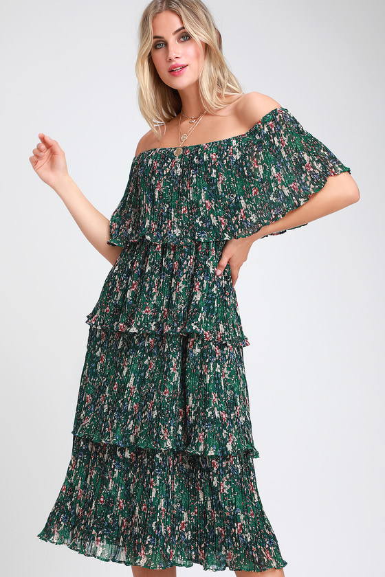 Galoa floral cotton midi dress