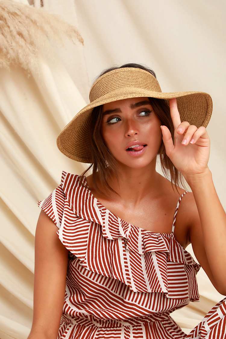 straw beach visor