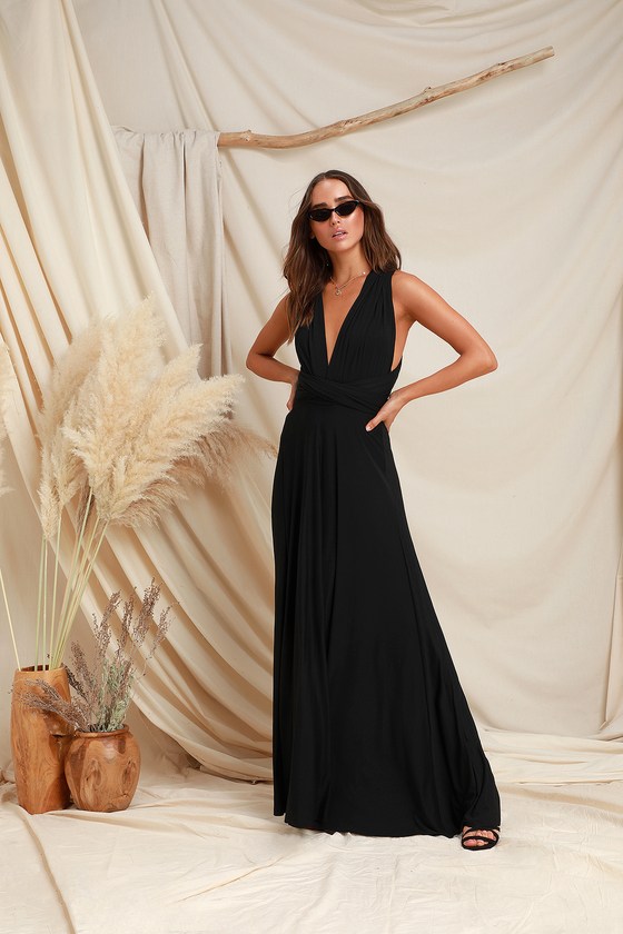 lulus heavenly hues black maxi dress