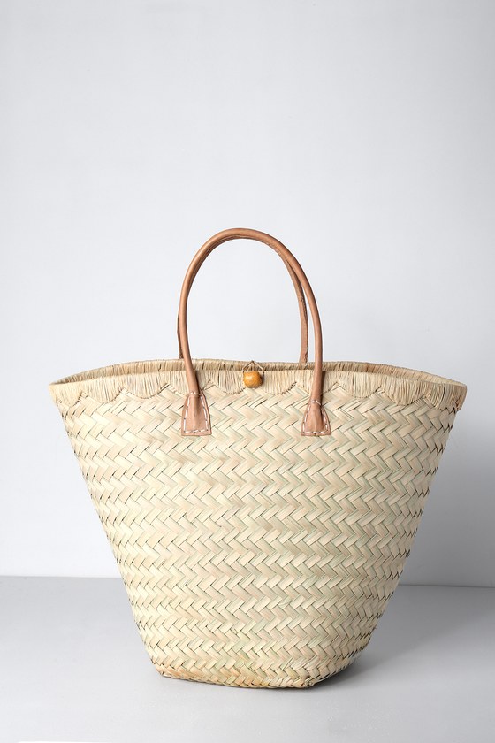 Boho Basket Bag - Natural Woven Basket Bag - Woven Tote - Lulus
