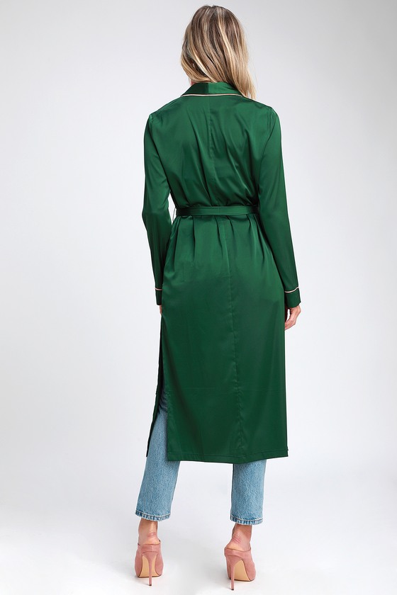 green satin robes