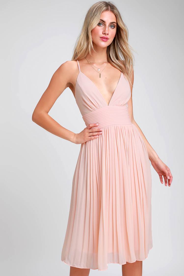 strapless open back dress Ladies Elegant sleeveless ruched midi dress main image 1