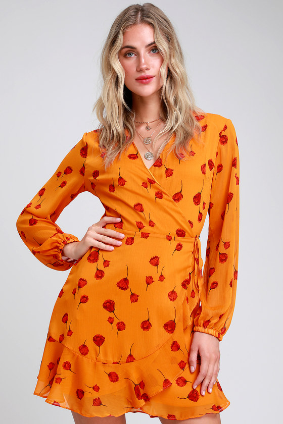 lush floral wrap dress