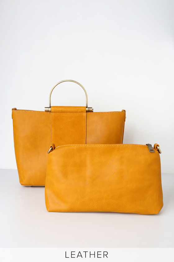 Chic Mustard Yellow Tote Suede Leather Tote Classic Tote Lulus