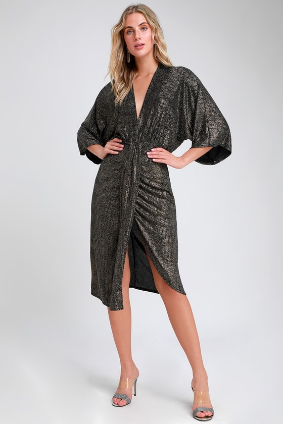lulus black and gold dress