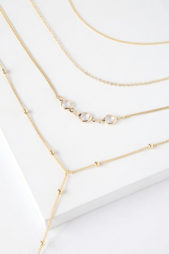 Cute Gold Necklace - Gold Layered Necklace - Gold Drop Necklace - Lulus