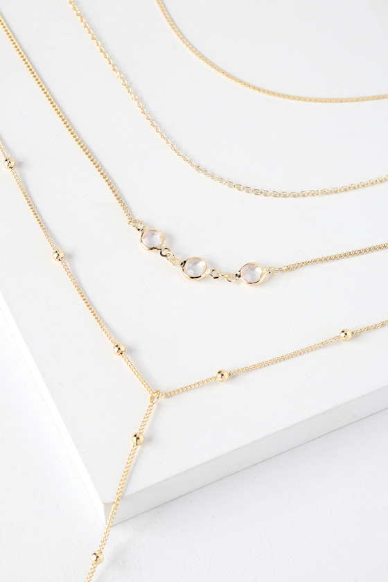 Cute Gold Necklace - Gold Layered Necklace - Gold Drop Necklace - Lulus