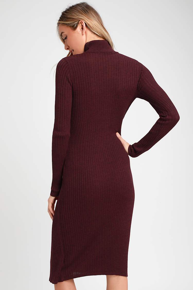 Burgundy Sweater Dress - Ribbed Wrap Dress - Midi Sweater Dress - Lulus Burgundy Sweater Dress - Ribbed Wrap Dress - Midi Sweater Dress - Lulus