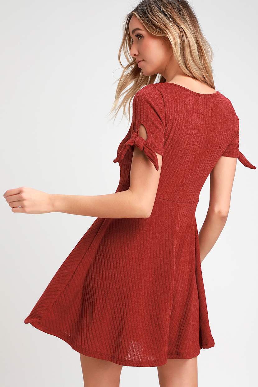 red skater dress lulus Cute Red Skater Dress - Red Homecoming Dress - Red Dress