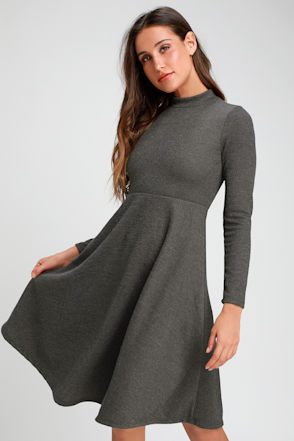 millie knit long sleeve turtleneck skater mini dress Skater Dress Turtleneck Red Dress Millie Knit Long Sleeve Turtleneck Skater Mini Dress Red L