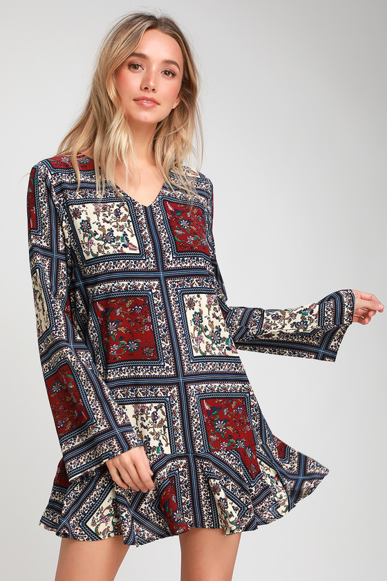plum boho dress