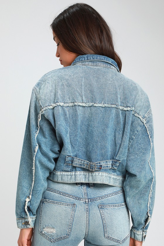 Free People Bedford - Medium Wash Jacket - Cropped Denim Jacket - Lulus