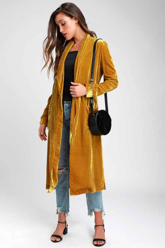 long velvet coat