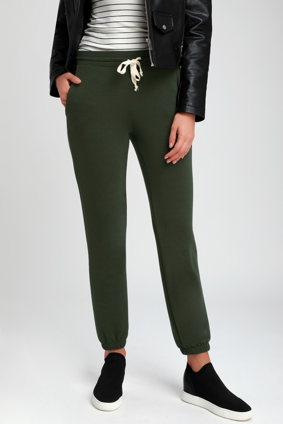 dark green jogger pants