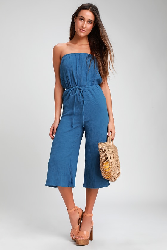 Cute Jumpsuit - Blue Jumpsuit - Strapless Jumpsuit - Jumpsuit - Lulus