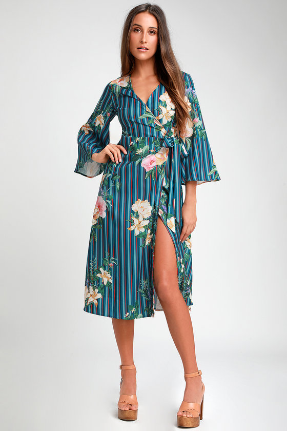 half sleeve wrap dress