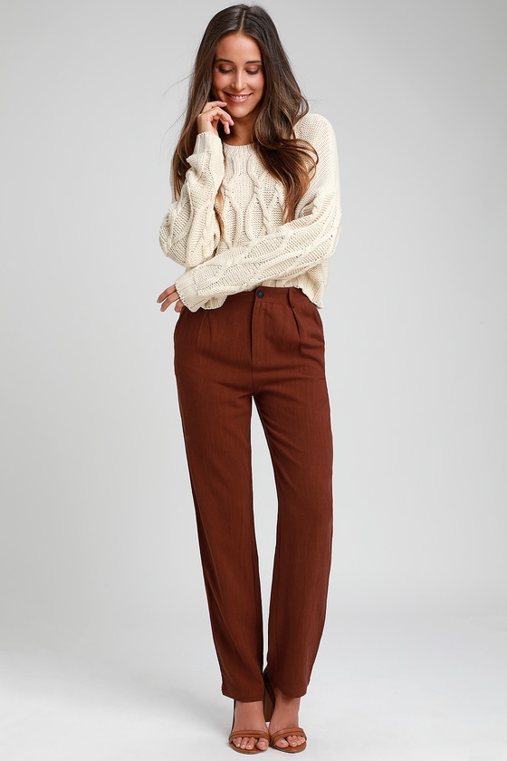 rust red pants