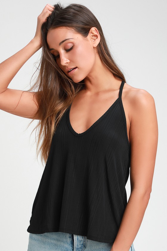 Free People Slinky Slink - Black Tank Top - Racerback Tank Top - Lulus