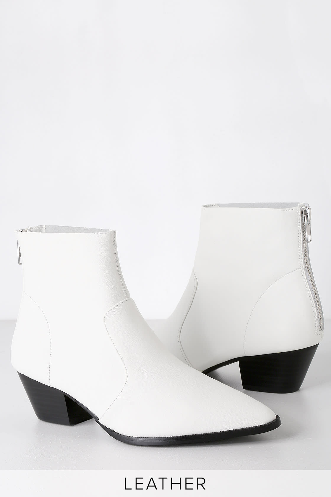 Steve Madden Cafe - White Booties - Leather Ankle Booties - Lulus