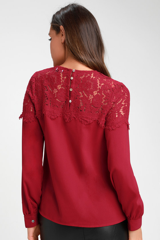 lace red tops