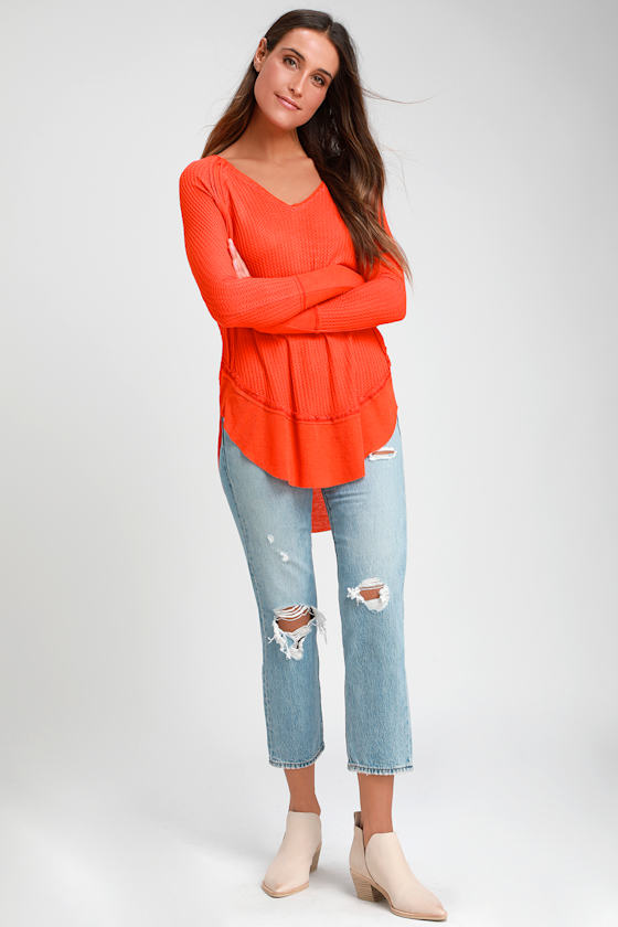 orange thermal top