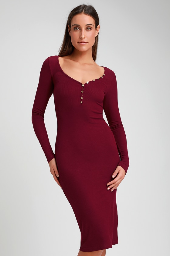 knitted midi bodycon dress