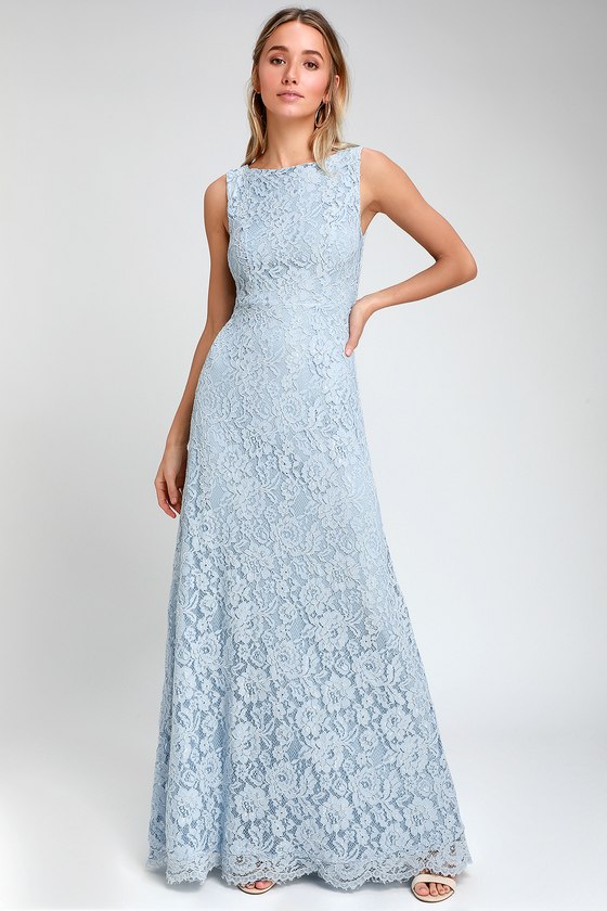 light blue lace maxi dress