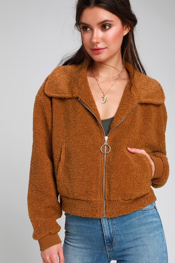 cropped teddy bear jacket