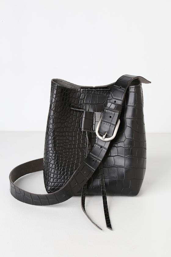 Goodies Black Snake Embossed Belt Bag 3