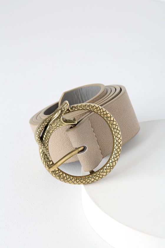 For Goodness Snake Gold and Beige Belt 2