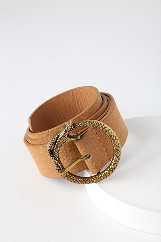 For Goodness Snake Gold and Camel Belt 2