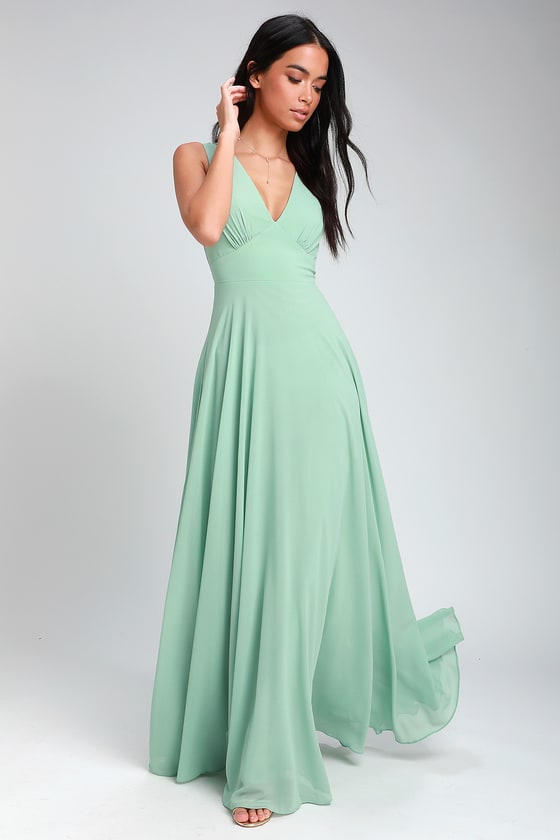 Sage Green Maxi Dress - Sleeveless Maxi Dress - A-Line Maxi Dress - Lulus