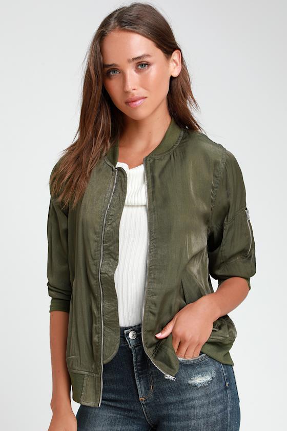 Tully Olive Green Lightweight Bomber Jacket 3