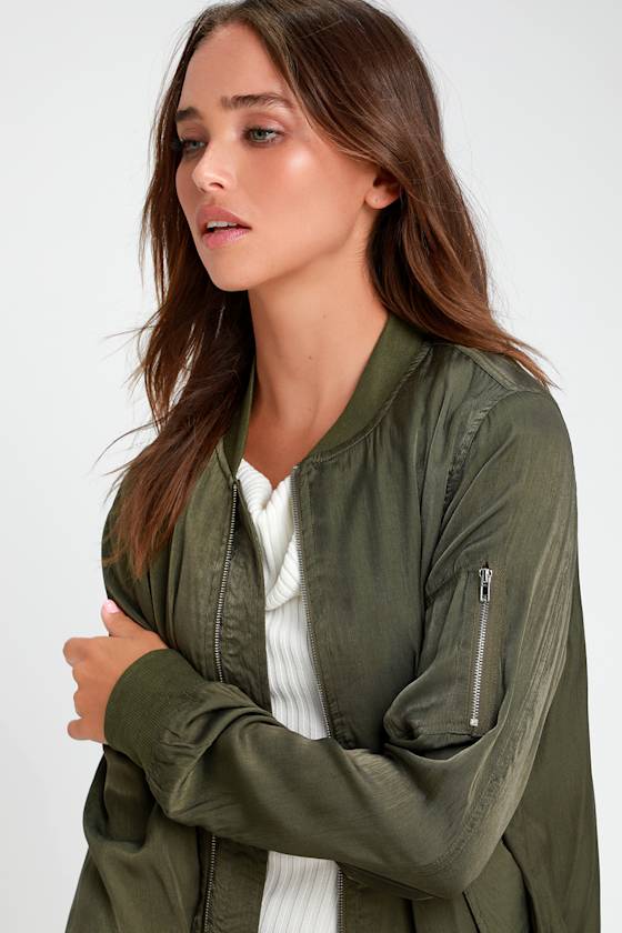 Tully Olive Green Lightweight Bomber Jacket 5