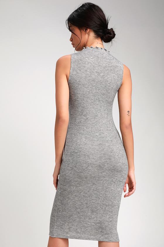 gray mock neck dress