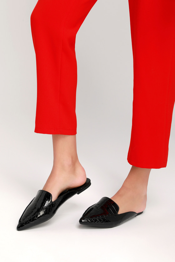 new look chunky croc loafer in black