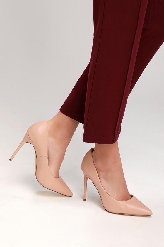 Cute Nude Pumps - Nude Heels - Vegan 