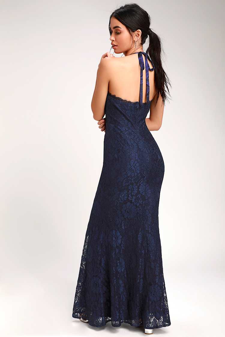 chinese dress ladies LULUS Black Romantic Lace Dress Midi Sleeveles Halter Tiered Whimsical
