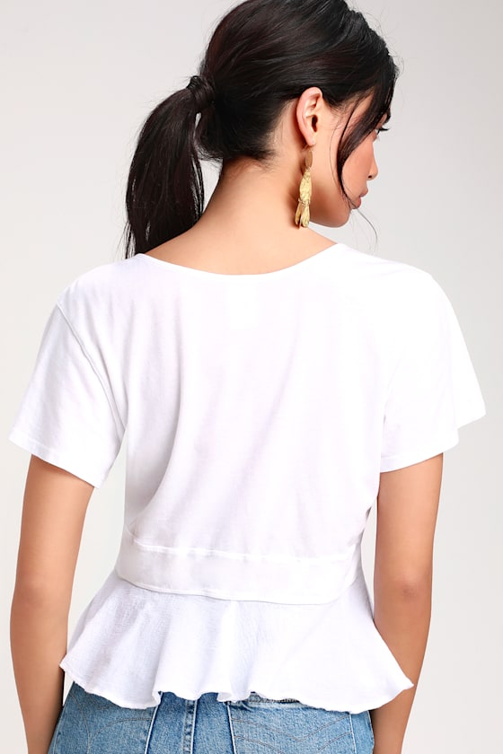 Knot Me White Tie-Front Crop Top 8
