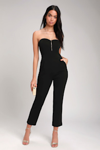 Paint the Town Black Strapless Jumpsuit 5