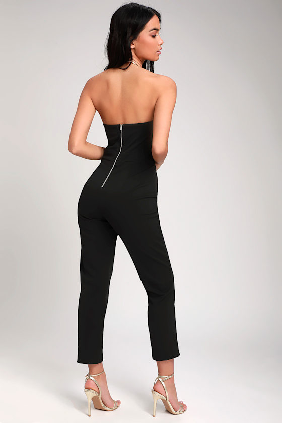 Paint the Town Black Strapless Jumpsuit 8